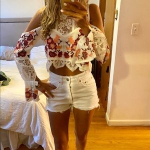For love of lemons lace crop top
